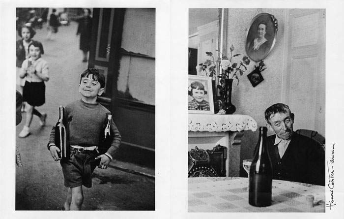 Fotografías "Calle Mouffetard" y "Champagne", por Henri Cartier-Bresson