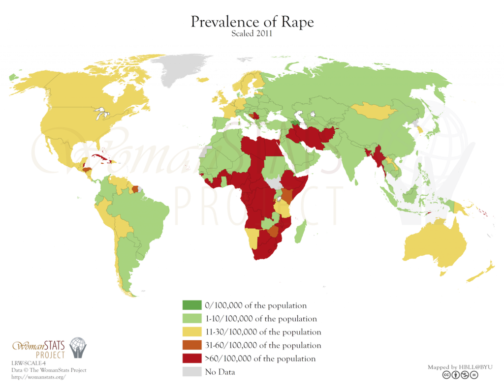 Prevalencia de la violación. Fuente: Woman Stats