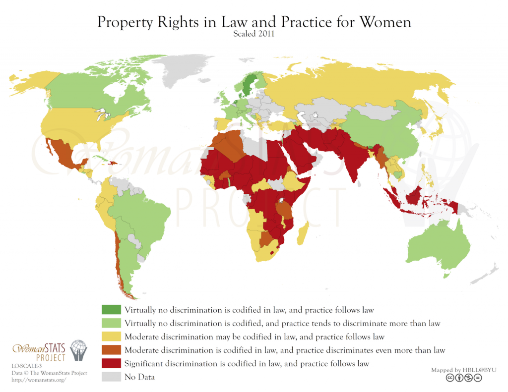 Leyes de derecho de la propiedad y práctica. Fuente: Woman Stats