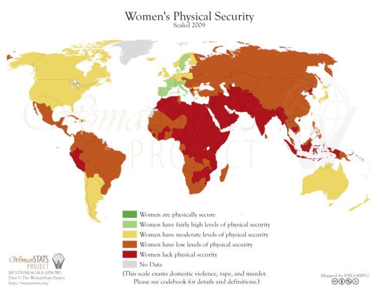 Seguridad física de las mujeres. Fuente: Woman Stats