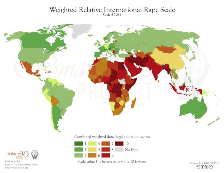 Escala de violación internacional. Fuente: Woman Stats