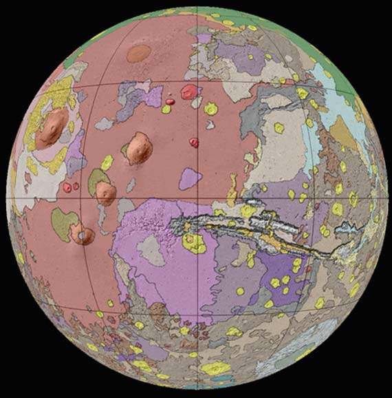 Mapa geológico de Marte (Crédito: USGS)