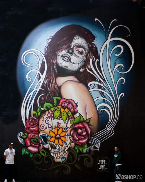 Ashop-a'shop-Graffiti-Street-Art-mural-calavera-sugar-skull-mexican-day-if-dead-fluke