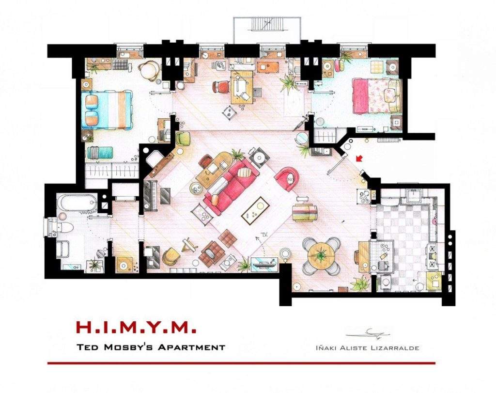 El apartamento de Ted Mosby de la serie de TV ” Cómo conocí a vuestra madre “ 