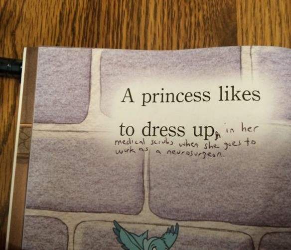 Un madre añade notas en los cuentos de Disney de su hija para hacerlos más feministas 4