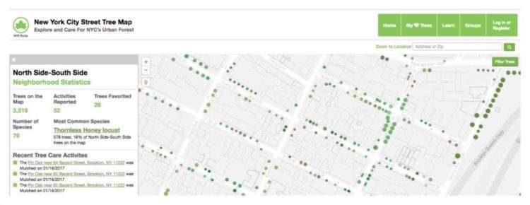Espectacular web que mapea todos los árboles de Nueva York y calcula el beneficio económico de cada uno 2