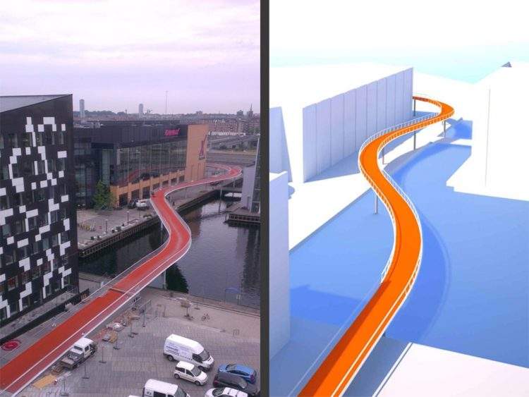 Cycle Snake: una de las infraestructuras recientes que facilita el desplazamiento en bici por Copenhague. 1