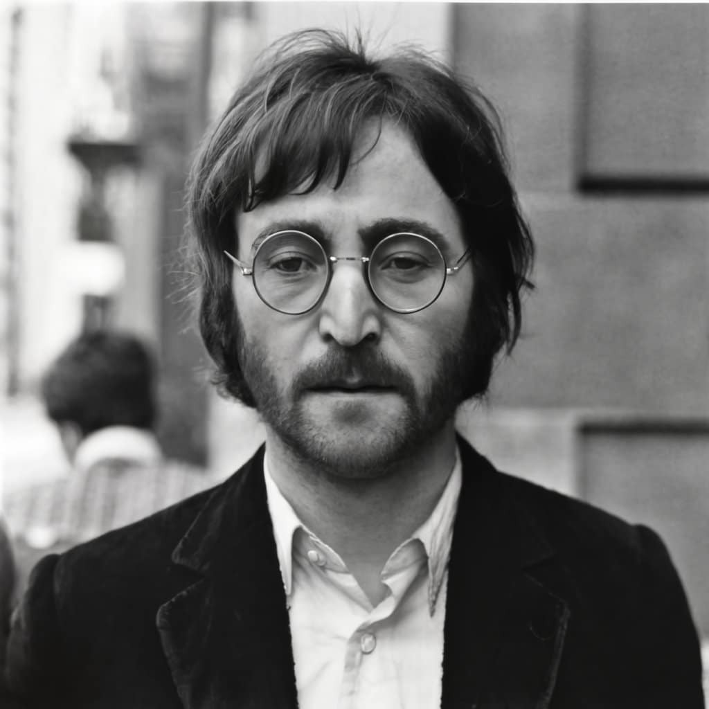 La barba y bigote eran parte distintiva de la apariencia de John Lennon en la década de 1970, contribuyendo a su imagen bohemia.

