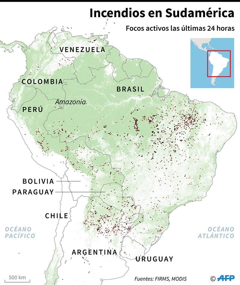 ¿Por qué no hablan de Bolivia o Paraguay en los medios? No solo arde la Brasil 1