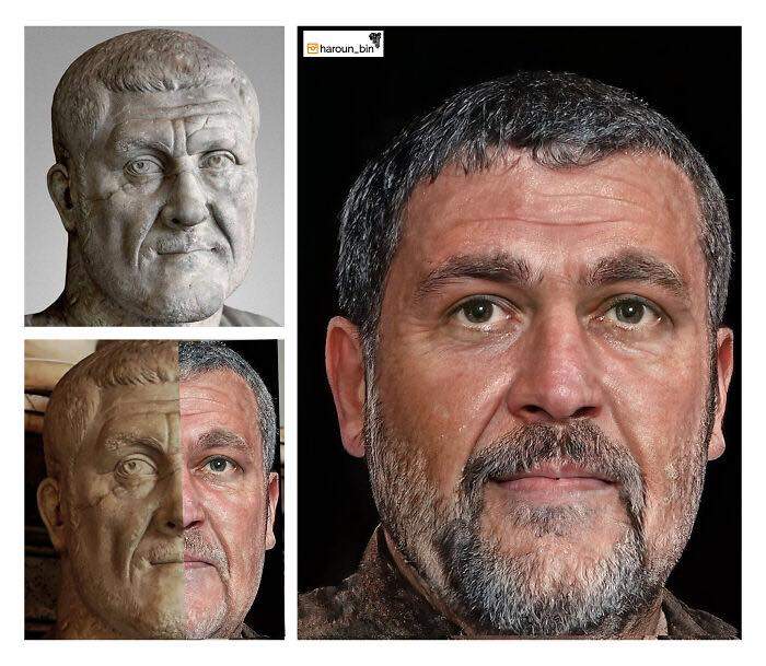 Un artista recrea cómo serían los rostros emperadores romanos usando IA y reconstrucción facial digital 18