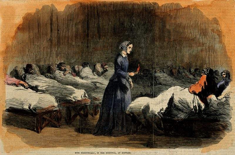 V0004316 Florence Nightingale. Coloured wood engraving, 1855. 1