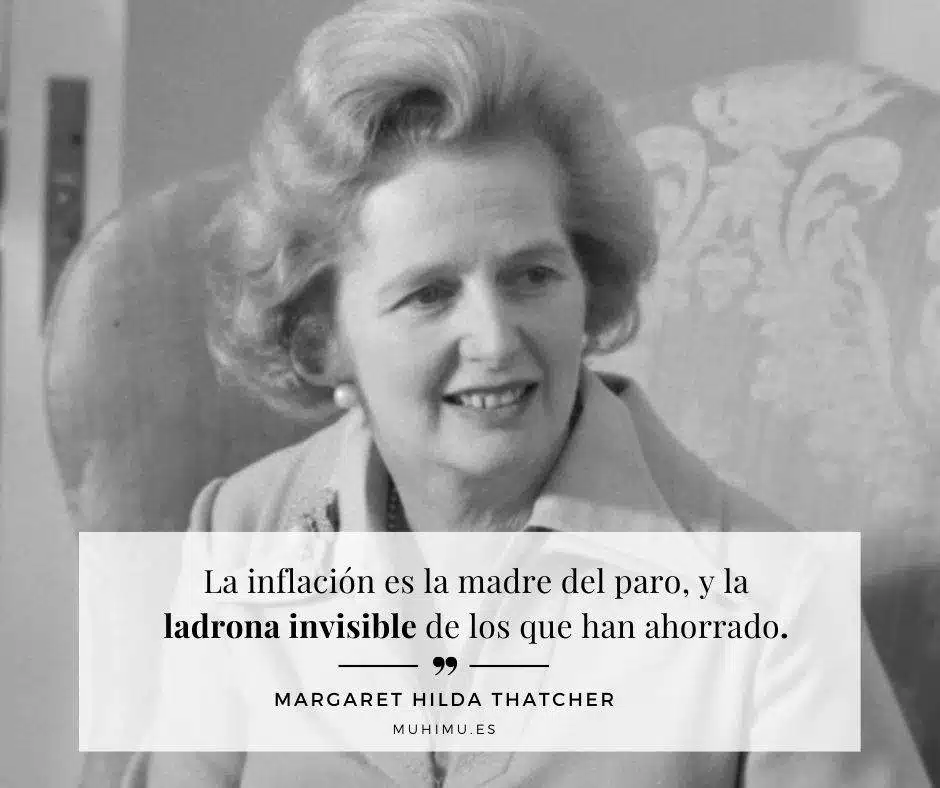 Frase de Margaret Thatcher sobre la inflación