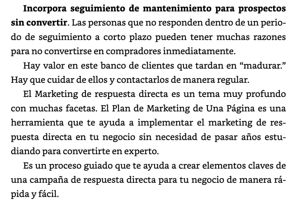 Ideas clave de "El Plan de Marketing de 1-Página" de Allan Dib 4