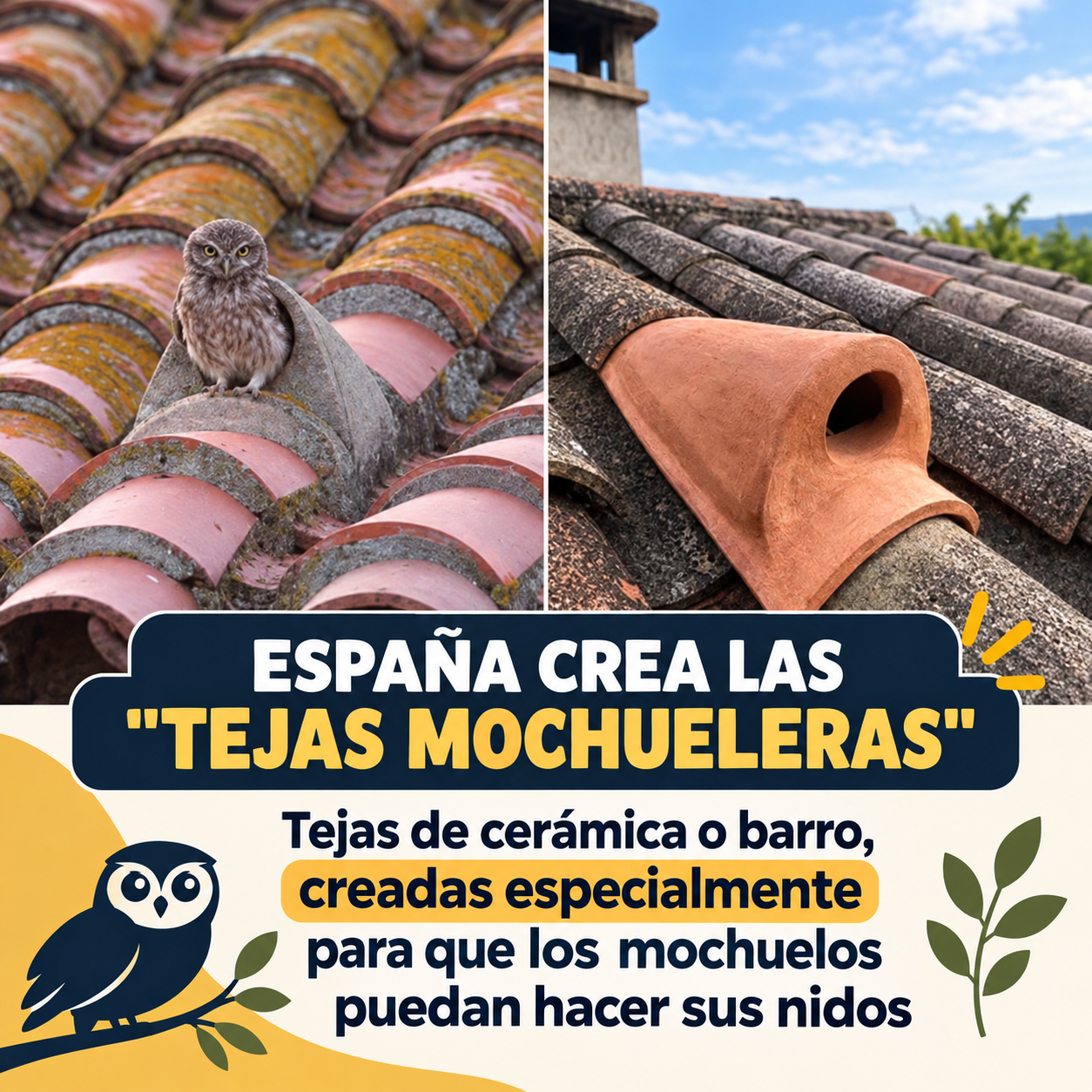 Tejas mochueleras: cuando un pequeño cambio en un tejado convierte la arquitectura en refugio para la biodiversidad
